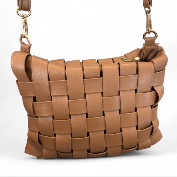 Anthropologie woven faux leather crossbody bag - Picture 2 of 4